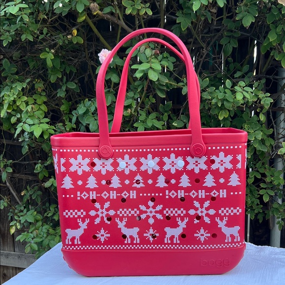 BOGG BAG Handbags - BOGG BAG Red Tote with White Pattern